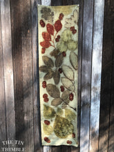 Load image into Gallery viewer, Botanical Printed Table Runner by Sharon Mansfield - Natural Leaves Printed on USA Produced 100% Wool Fabric - Colorfast & Washable