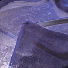 Load image into Gallery viewer, Iridescent Silk Chiffon Fabric by the Yard / Great for Nuno Felting / 54" Wide / Marine Blue