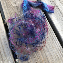 Load image into Gallery viewer, Tubular Yarn #43 / Felting Fiber / Cool Fiber - 18" - Nuno Felting / Wet Felting / Felting Supplies / Textural Fiber / Felting Yarn