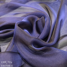 Load image into Gallery viewer, Iridescent Silk Chiffon Fabric by the Yard / Great for Nuno Felting / 54&quot; Wide / Marine Blue
