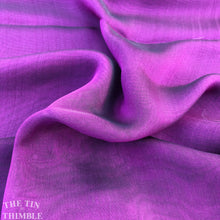 Load image into Gallery viewer, Pure Silk Chiffon Scarf with Unfinished Edges / Great for Nuno Felting / Approx. &quot;88 x 14&quot; / Iridescent Bright Wine
