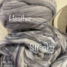 Load image into Gallery viewer, Grey (Heather) Merino Wool Roving - 21.5 micron -1 oz - Great for Nuno, Wet and Needle Felting - OEKO Tex 100 Certified