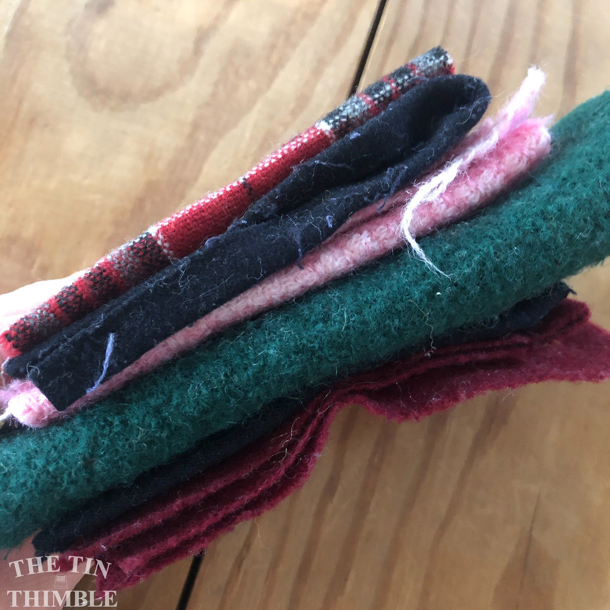 100 Wool Felt Scrap Bundle Great for Applique and Crafts 31 The Tin Thimble
