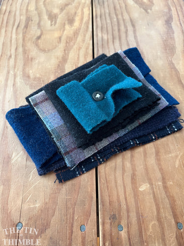 100% Wool Felt Scrap Bundle - Great for Applique and Crafts - #38