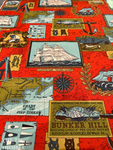 Load image into Gallery viewer, Vintage Waverly Bonded Nautical Theme Heavyweight Fabric - By the Yard - 48" Wide