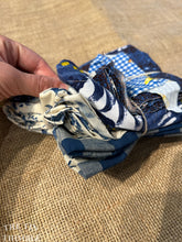 Load image into Gallery viewer, Fabric Scrap Bundle / Vintage and New Fabric Scraps / Dark Blue Fabric Destash Grab Bag / CSB269