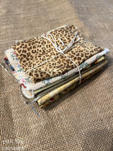 Load image into Gallery viewer, Fabric Scrap Bundle / Vintage and New Fabric Scraps / Off White and Brown Fabric Destash Grab Bag / CSB272