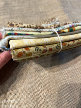 Load image into Gallery viewer, Fabric Scrap Bundle / Vintage and New Fabric Scraps / Off White and Brown Fabric Destash Grab Bag / CSB272