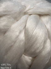 Load image into Gallery viewer, Bombyx Silk and Merino 50/50 Blend Roving for Spinning or Felting - Natural Ecru Fiber with Lovely Sheen