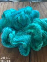 Load image into Gallery viewer, Hand Dyed Cultivated Bombyx Silk Fiber for Spinning or Felting in Ocean - Shiny Hand Dyed Silk Top
