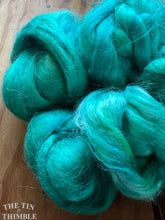 Load image into Gallery viewer, Hand Dyed Cultivated Bombyx Silk Fiber for Spinning or Felting in Ocean - Shiny Hand Dyed Silk Top