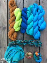 Load image into Gallery viewer, Merino Wool Roving Pack - Peacock - Six Colors, 1 Ounce Each - Wool for Wet and Needle Felting with or without Embellishments