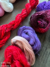Load image into Gallery viewer, Merino Wool Roving Pack - Valentines Day - Six Colors, 1 Ounce Each - Wool for Wet and Needle Felting with or without Embellishments