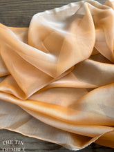 Load image into Gallery viewer, Iridescent Silk Chiffon Fabric by the Yard / Great for Nuno Felting / 54&quot; Wide / Toffee &amp; White

