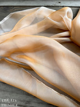 Load image into Gallery viewer, Iridescent Silk Chiffon Fabric by the Yard / Great for Nuno Felting / 54&quot; Wide / Toffee &amp; White
