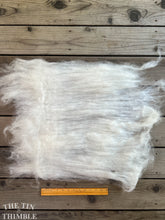 Load image into Gallery viewer, Mohair & Merino Hand Carded Batt for Felting or Spinning - Soft with a Slight Sheen in Natural White - 2 Ounce Batt