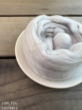 Load image into Gallery viewer, Cloud Gray Superfine Merino Wool Roving - 1 oz - Superfine Roving for Felting, Weaving, Spinning and More
