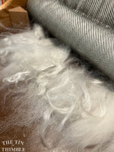 Load image into Gallery viewer, Mohair & Merino Hand Carded Batt for Felting or Spinning - Soft with a Slight Sheen in Natural White - 2 Ounce Batt
