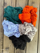 Load image into Gallery viewer, Silk Mulberry Hankies for Spinning or Felting in Pumpkin Orange / 3 Grams / 100% Silk Hankies for Spinning, Felting and Fiber Art