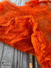 Load image into Gallery viewer, Silk Mulberry Hankies for Spinning or Felting in Pumpkin Orange / 3 Grams / 100% Silk Hankies for Spinning, Felting and Fiber Art