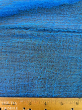 Load image into Gallery viewer, Hand Dyed Cotton Gauze Scrim Cheesecloth for Sewing or Nuno Felting in Blue / Scarf for Felting or Wearing as Is / By the Yard