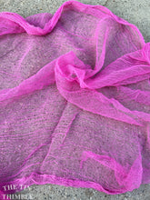Load image into Gallery viewer, Hand Dyed Cotton Gauze Scrim Cheesecloth for Sewing or Nuno Felting in Pink / Scarf for Felting or Wearing as Is / By the Yard
