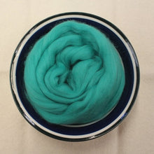 Load image into Gallery viewer, Jade Green Merino Wool Roving for For Nuno Felting, Wet Felting, Weaving, Spinning - 21.5 Micron - OEKO Tex 100 Certified
