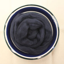 Load image into Gallery viewer, Midnight Dark Blue Merino Wool Roving - 21.5 micron -1 oz - For Nuno Felting, Wet Felting, Weaving, Spinning and More