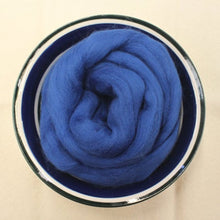Load image into Gallery viewer, Blue (F) Merino Wool Roving - 21.5 micron -1 oz - Great for Nuno, Wet and Needle Felting - OEKO Tex 100 Certified