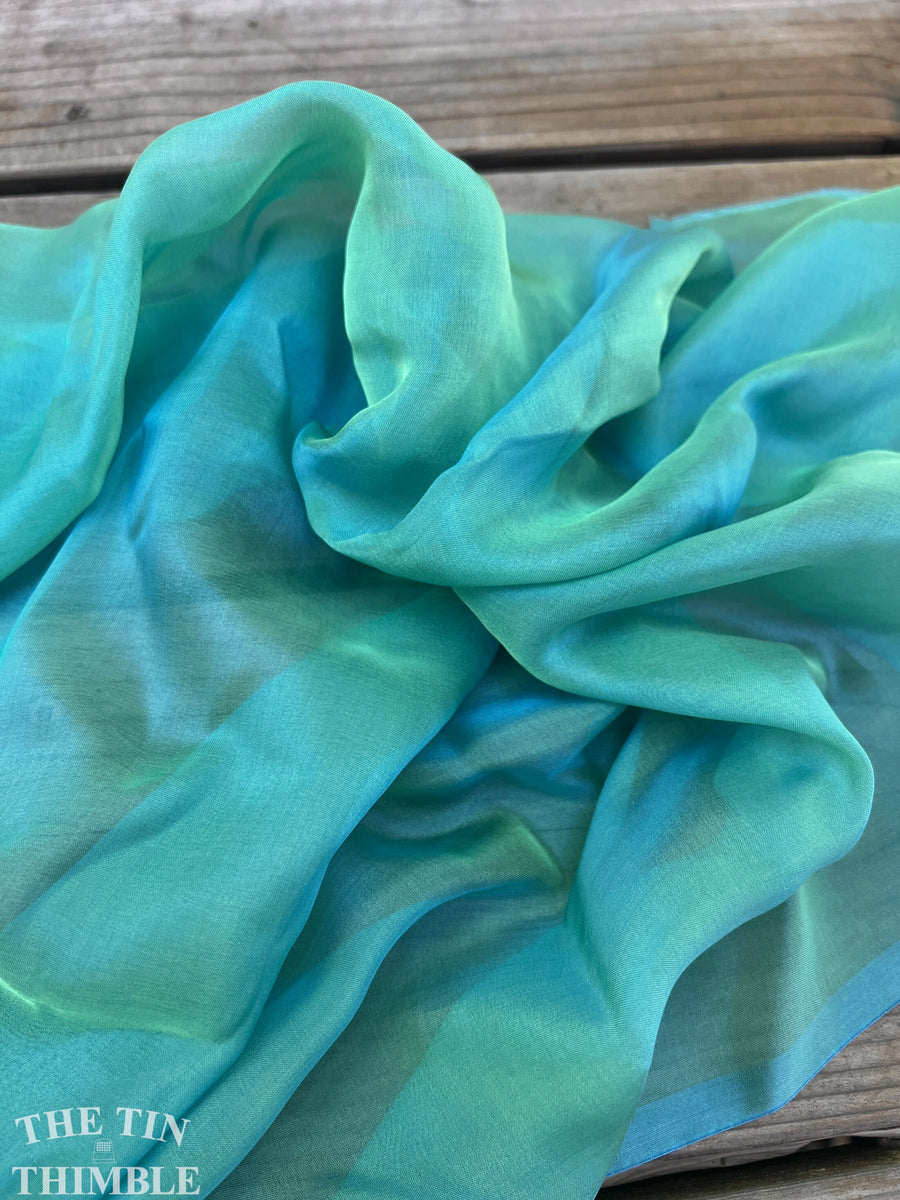 Iridescent Silk Chiffon Fabric by the Yard / Great for Nuno Felting / The Tin Thimble