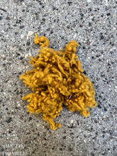 Load image into Gallery viewer, Saffron Yellow Gold Wool Nepps or Nibs for Felting by DHG / 1/8 Oz or More / Commercially Dyed Textural Fibers for Nuno or Wet Felting