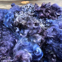 Load image into Gallery viewer, Mohair Locks for Felting, Spinning or Weaving - 1/4 Oz - Hand Dyed in the Color &#39;Stormy Sky&#39;
