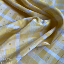 Load image into Gallery viewer, Authentic Vintage Double Faced Yellow and White Plaid Rayon - 44" Wide - By the Yard
