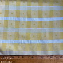 Load image into Gallery viewer, Authentic Vintage Double Faced Yellow and White Plaid Rayon - 44" Wide - By the Yard