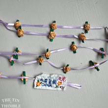 Load image into Gallery viewer, Handmade Rosette Satin Ribbon Trim - Lavender, Gold and Green Floral - 1.5 Yards