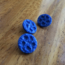 Load image into Gallery viewer, Blue Glass Buttons / Three / Shank Buttons / Vintage Glass Buttons / Vintage Buttons / Blue Buttons