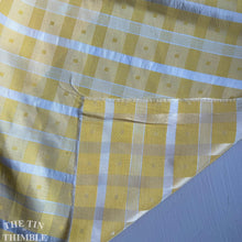 Load image into Gallery viewer, Authentic Vintage Double Faced Yellow and White Plaid Rayon - 44" Wide - By the Yard