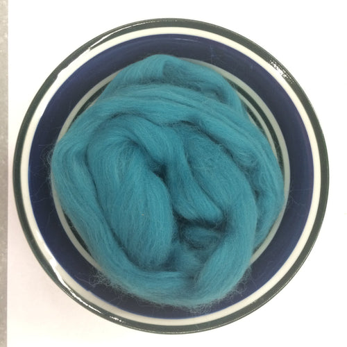 Seafoam Blue Merino Wool Roving for Felting, Spinning and Weaving - 21.5 micron - 1 oz