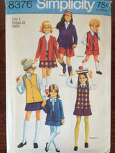 Load image into Gallery viewer, Girl's Culottes Pattern / 1960s / Simplicity 8376 / Jacket Pattern / Vest Pattern / Skirt Pattern / Pantskirt Pattern / Size 4 Bust 23