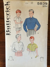Load image into Gallery viewer, Boy's 1950s Butterick Shirt Pattern #5839 Size 10 Neck 12" - 1950s Butterick / 50s Butterick / 19