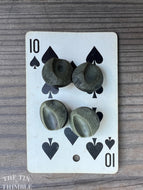 Vintage Dark Green Plastic Buttons - Card of Four - 20mm or 3/4 of an Inch