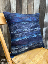 Load image into Gallery viewer, Handmade Wet Felted Pillow by Sharon Mansfield  - Wool &amp; Silk Fibers with Envelope Back - Approximately 15&quot; x 15&quot;
