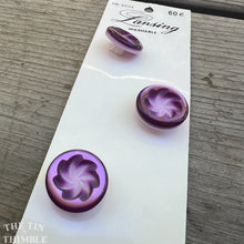 Load image into Gallery viewer, Vintage Buttons - Lansing Brand Plastic Buttons - Card of Three - 18mm or 3/4 Inch
