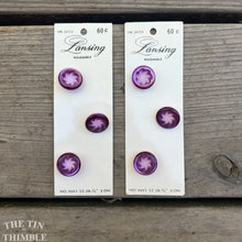 Load image into Gallery viewer, Vintage Buttons - Lansing Brand Plastic Buttons - Card of Three - 18mm or 3/4 Inch
