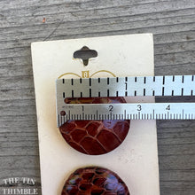 Load image into Gallery viewer, Vintage Brown Snake Skin Buttons - Card of Two - 29mm OR 23mm
