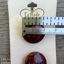 Load image into Gallery viewer, Vintage Brown Snake Skin Buttons - Card of Two - 29mm OR 23mm
