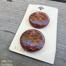 Load image into Gallery viewer, Vintage Brown Snake Skin Buttons - Card of Two - 29mm OR 23mm
