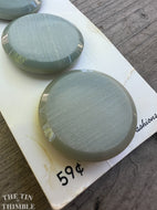Vintage Seafoam Plastic Buttons - Card of Three - 27mm or 1 Inch - B.G.E Brand on Original Card