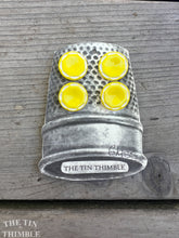 Load image into Gallery viewer, Authentic Vintage Yellow and White Glass Buttons - Card of 4 - 20mm or 3/4 Inch
