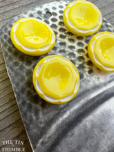 Load image into Gallery viewer, Authentic Vintage Yellow and White Glass Buttons - Card of 4 - 20mm or 3/4 Inch
